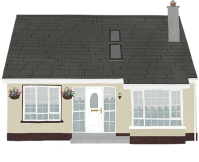 House Portraits, home illustration, Rachael Grainger Design and illustration, licensing, selling & creating colourful, uplifting artwork for all areas of surface design