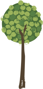 Modern Tree Icon,House Portraits, Rachael Grainger Design and illustration, licensing, selling & creating colourful, uplifting artwork for all areas of surface design