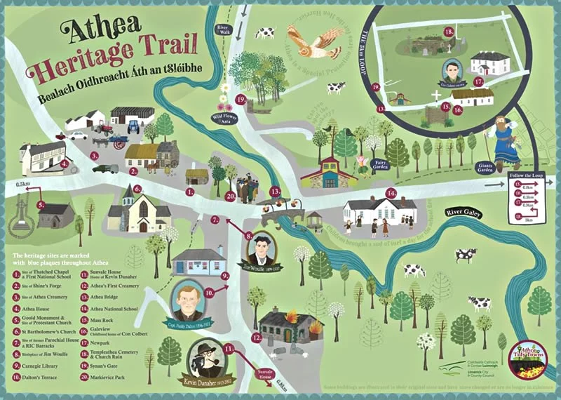 Athea Heritage Trail Map ©Rachael Grainger